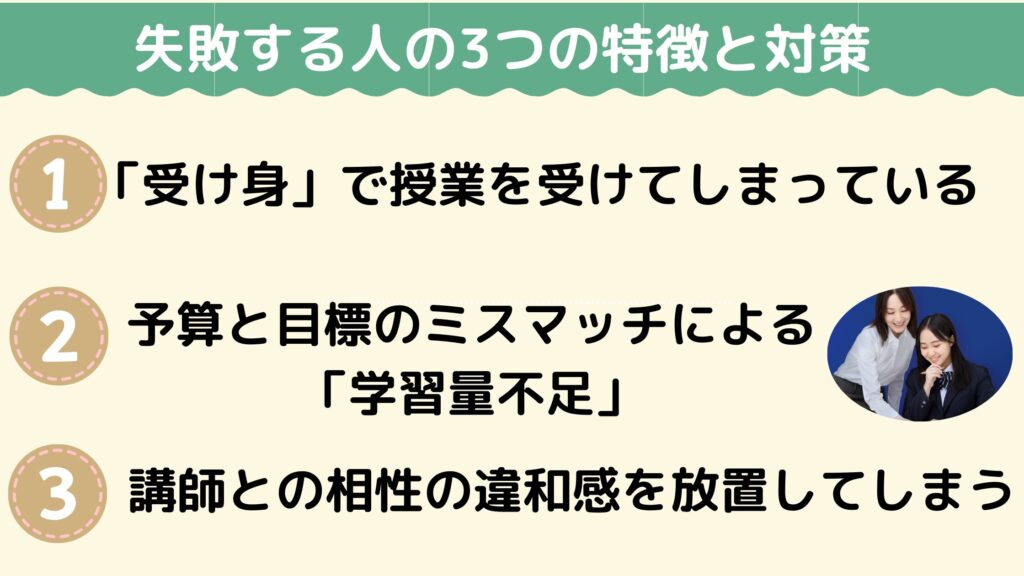 個別教室のトライで失敗する人の3つの特徴と対策