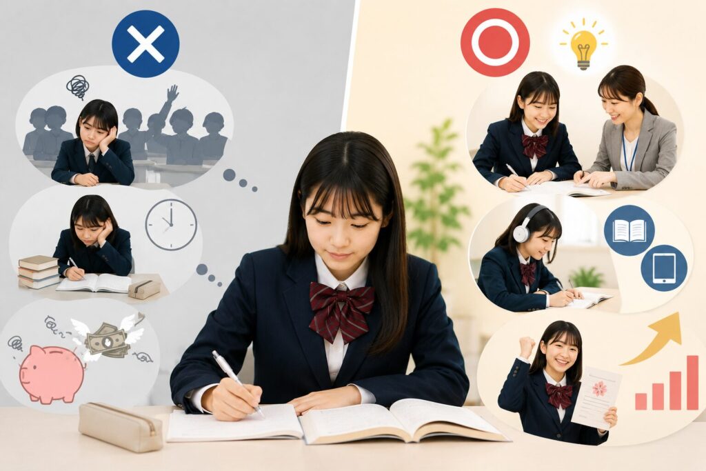 【選択基準】個別教室のトライの指導が「向いている高校生」「向いていない高校生」