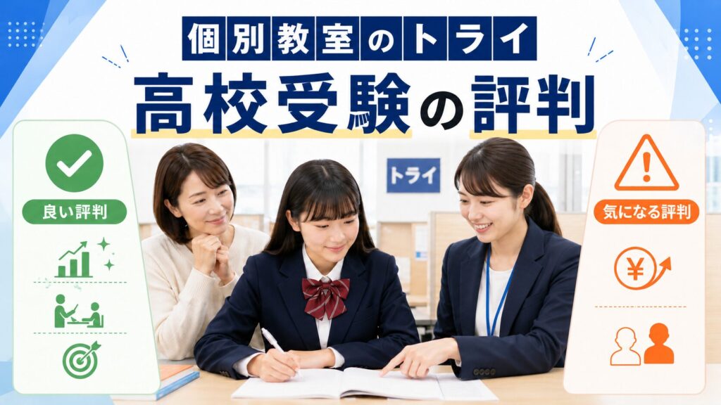 【結論】個別教室のトライ高校受験の評判は？良い評判と悪い評判の真相