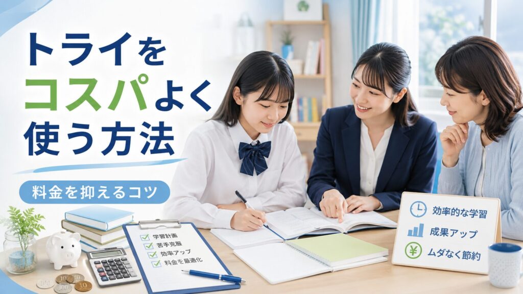 家庭教師のトライの料金を抑えてコスパよく使う方法