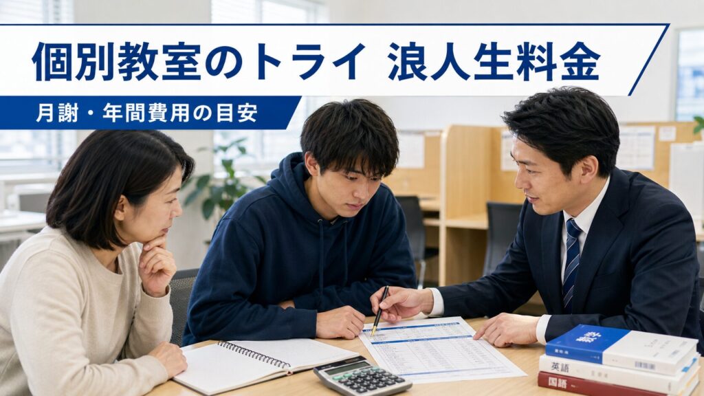 個別教室のトライの浪人生料金は月謝と年間の費用の目安