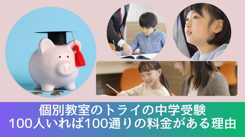 個別教室のトライの中学受験
100人いれば100通りの料金がある理由