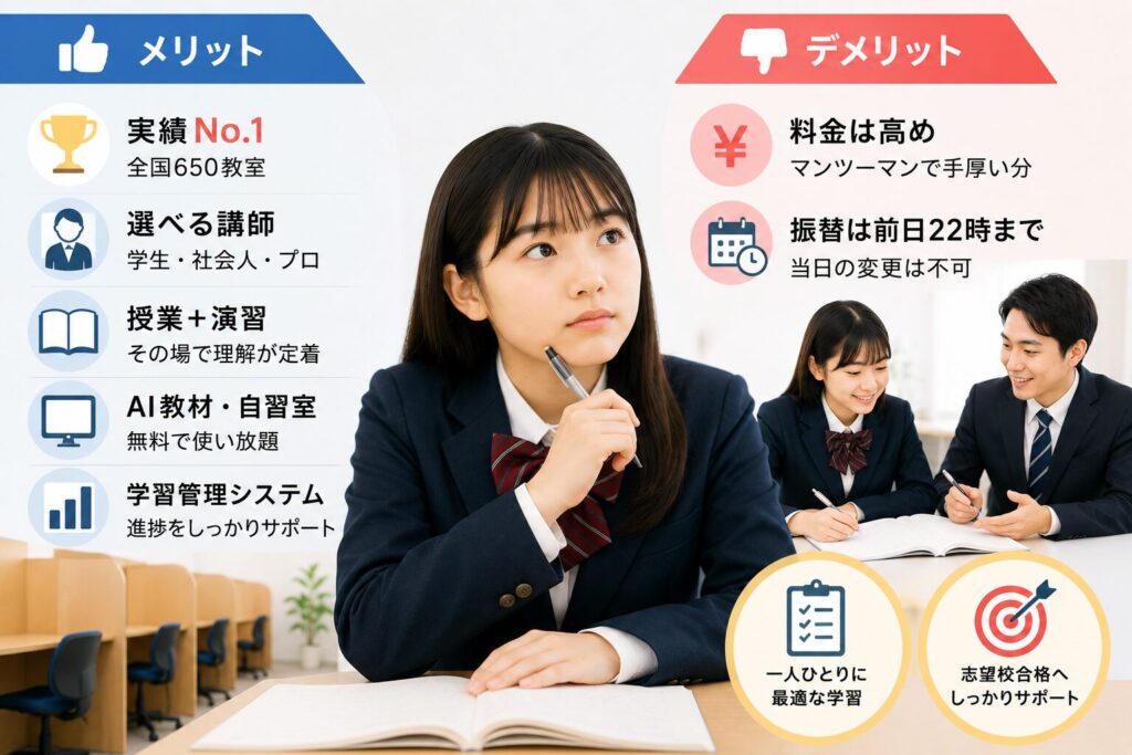 個別教室のトライのメリット・デメリットとリアルな評判