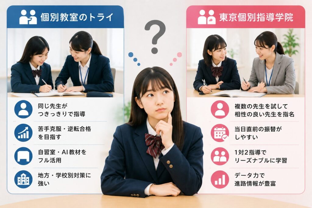 【結論】個別教室のトライと東京個別指導学院、うちの子にはどっちが正解?