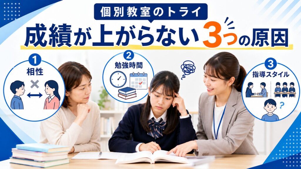 個別教室のトライで成績が上がらない3つの原因