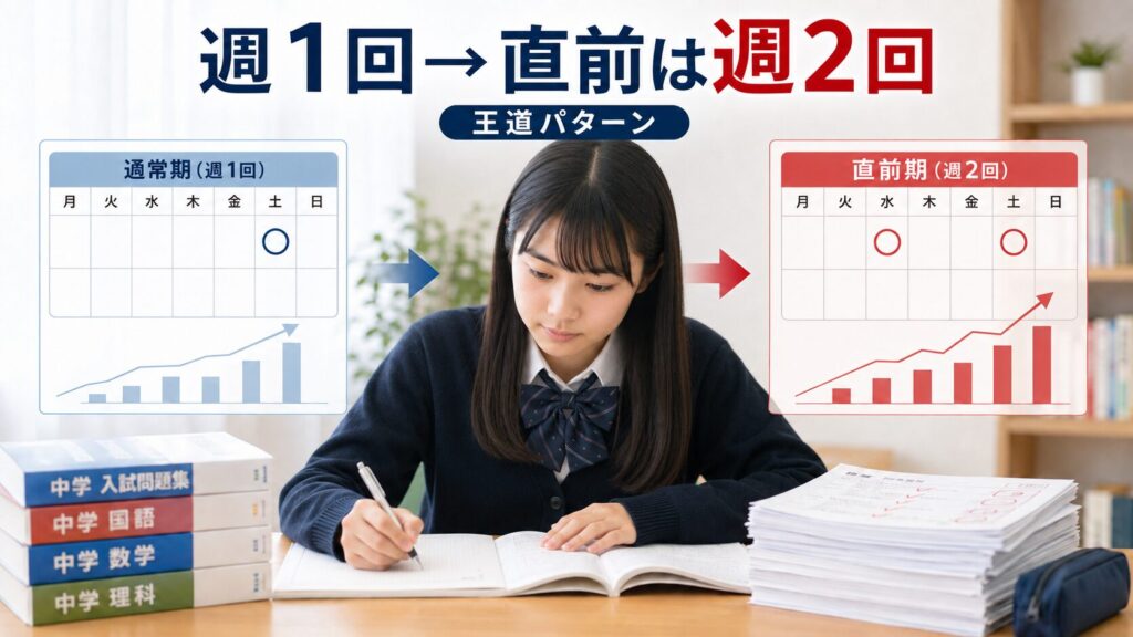 「普段は週1回、受験直前だけ週2回」が実は最も多いパターン