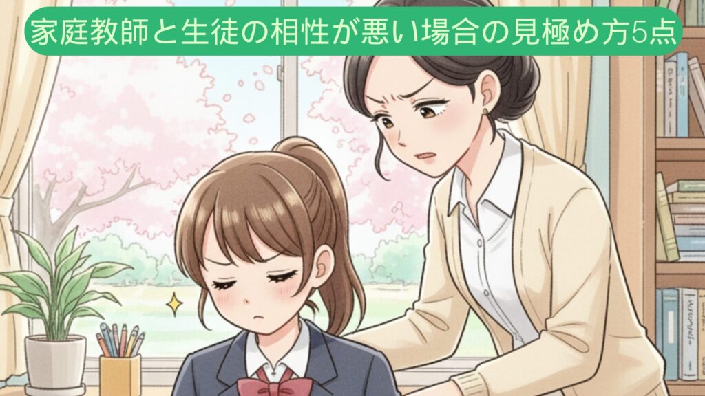 家庭教師と生徒の相性が悪い場合の見極め方5点