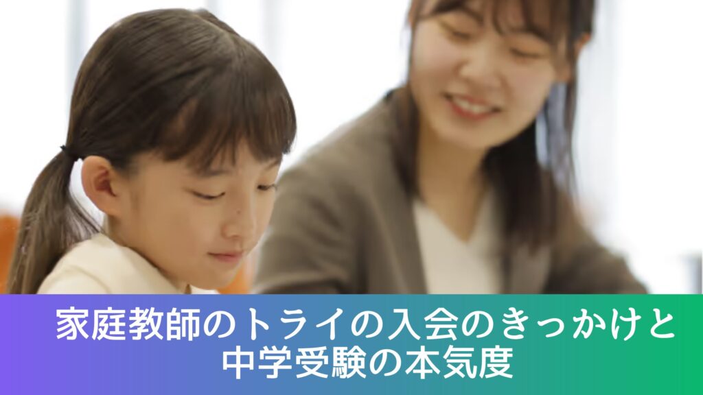 家庭教師のトライの入会のきっかけと
中学受験の本気度