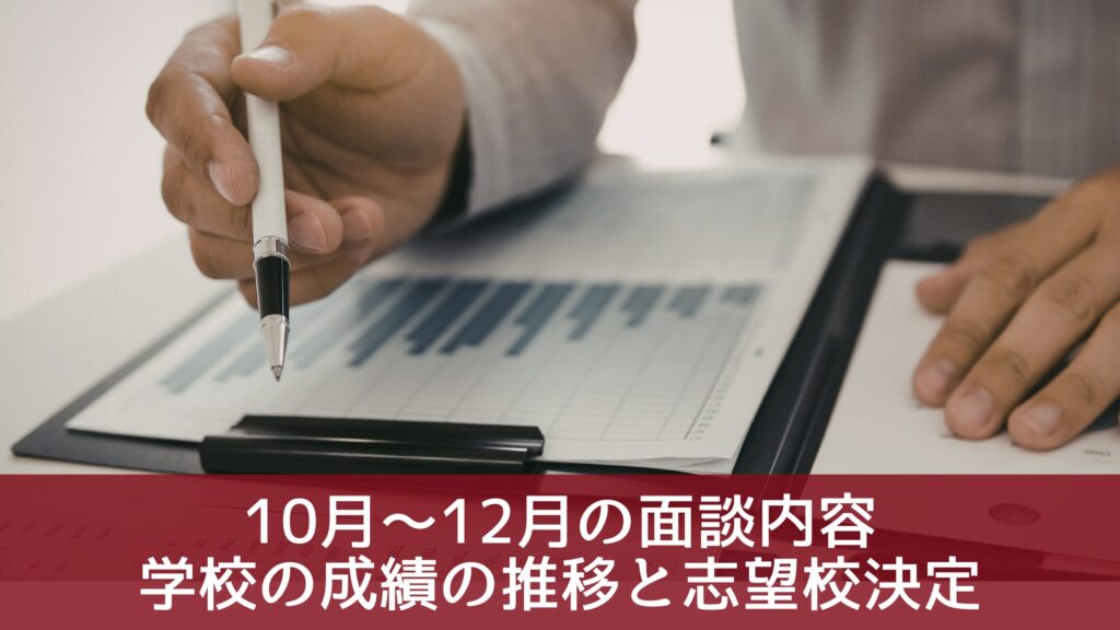 10月～12月の面談内容と学校の成績の推移と志望校決定