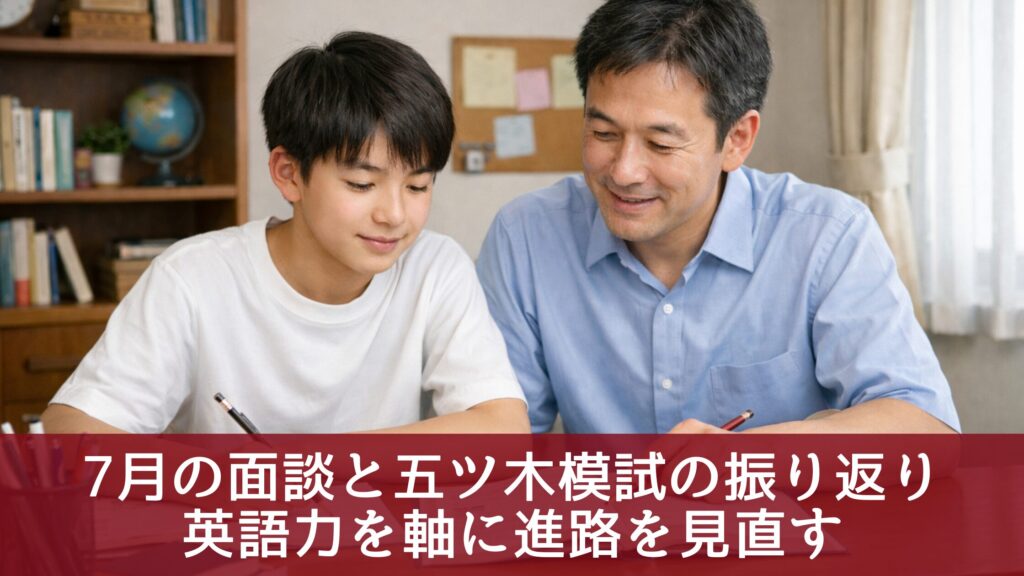 7月の面談と五ツ木模試の振り返り
英語力を軸に進路を見直す