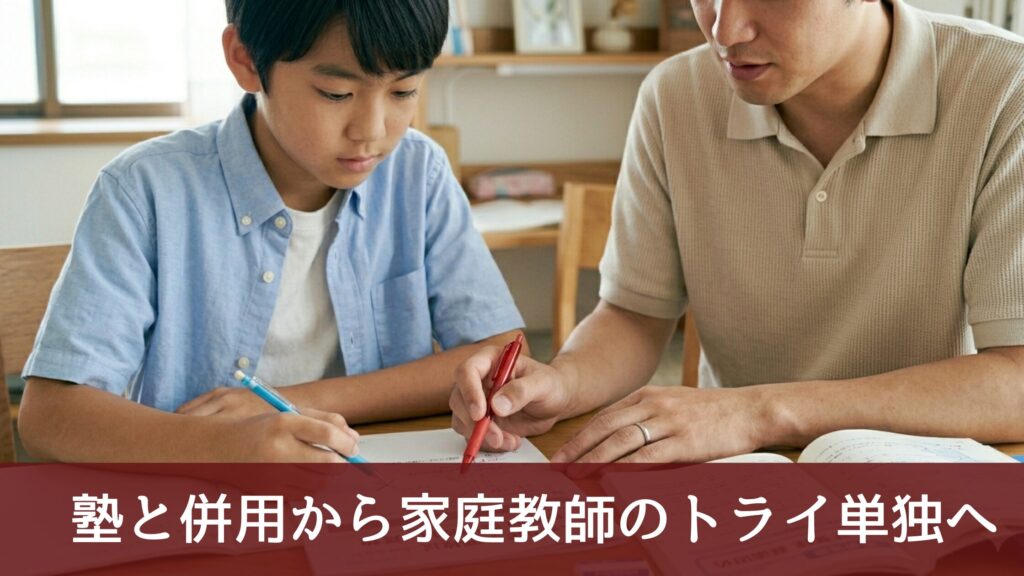 塾と併用から家庭教師のトライ単独へ