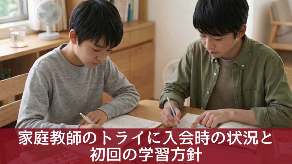 家庭教師のトライに入会時の状況と初回の学習方針