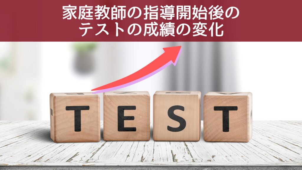 家庭教師の指導開始後の
テストの成績の変化