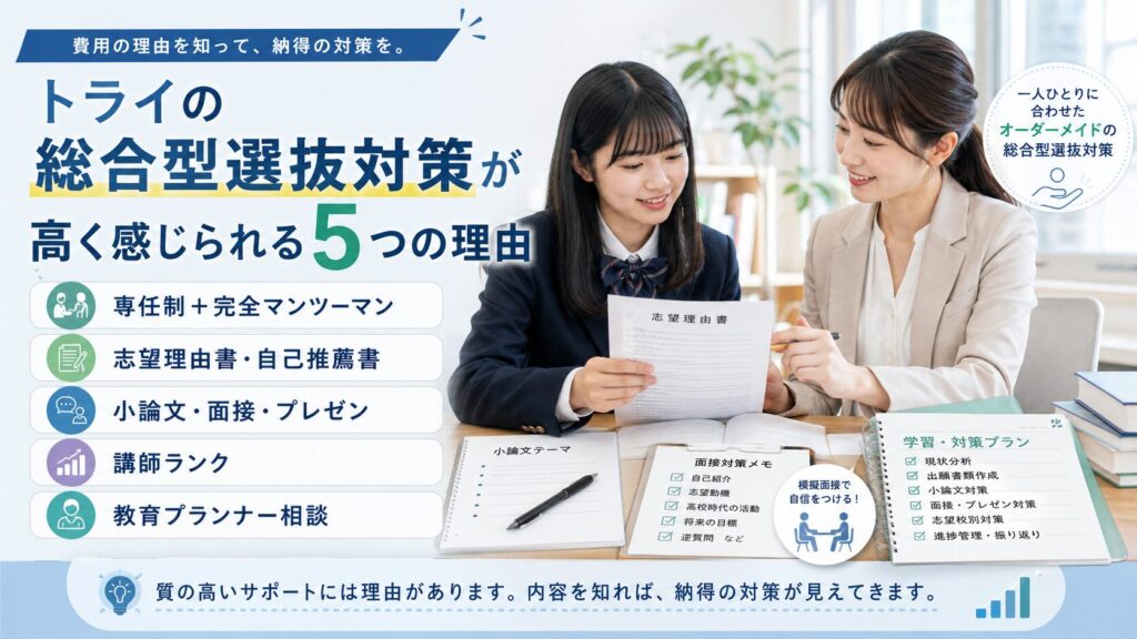 トライの総合型選抜対策が高く感じられる5つの理由