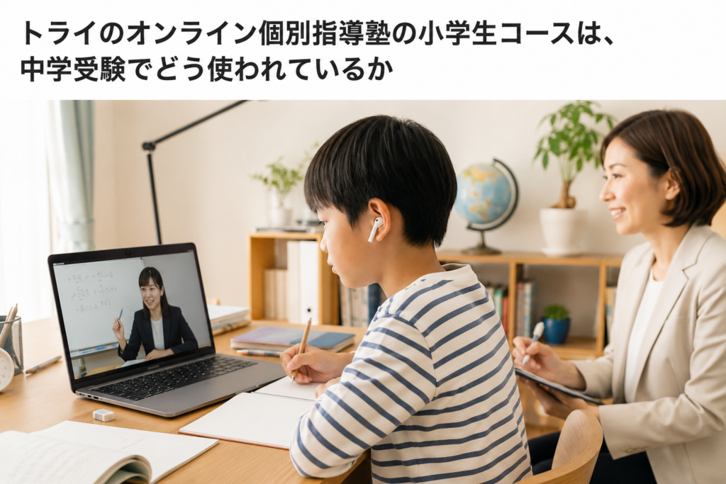 トライのオンライン個別指導塾の小学生コースは、中学受験でどう使われているか