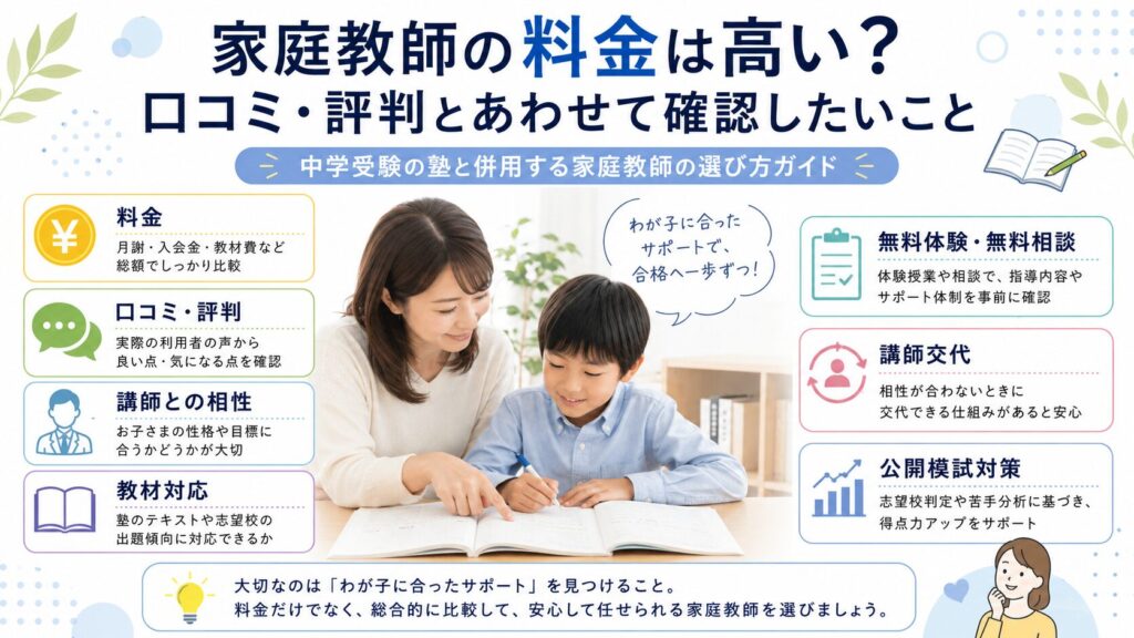 家庭教師の料金は高い?口コミ・評判とあわせて確認したいこと