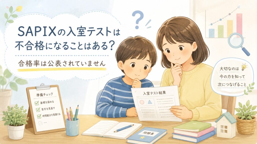 SAPIXの入室テストに落ちることはある?合格率は公表されていません