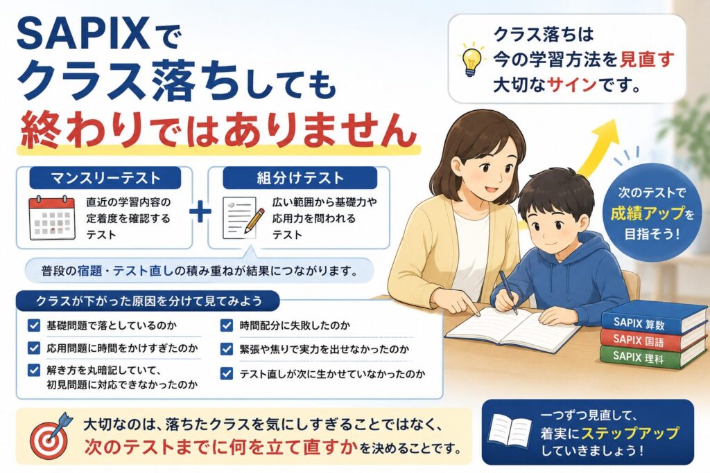 SAPIXでクラス落ちしても終わりではありません