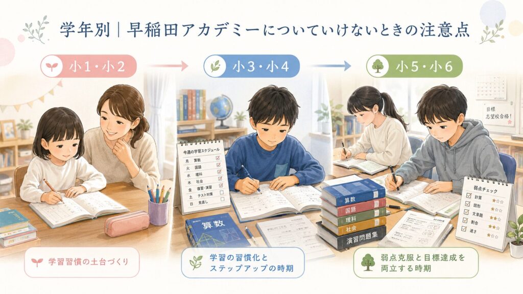 学年別|早稲田アカデミーについていけないときの注意点