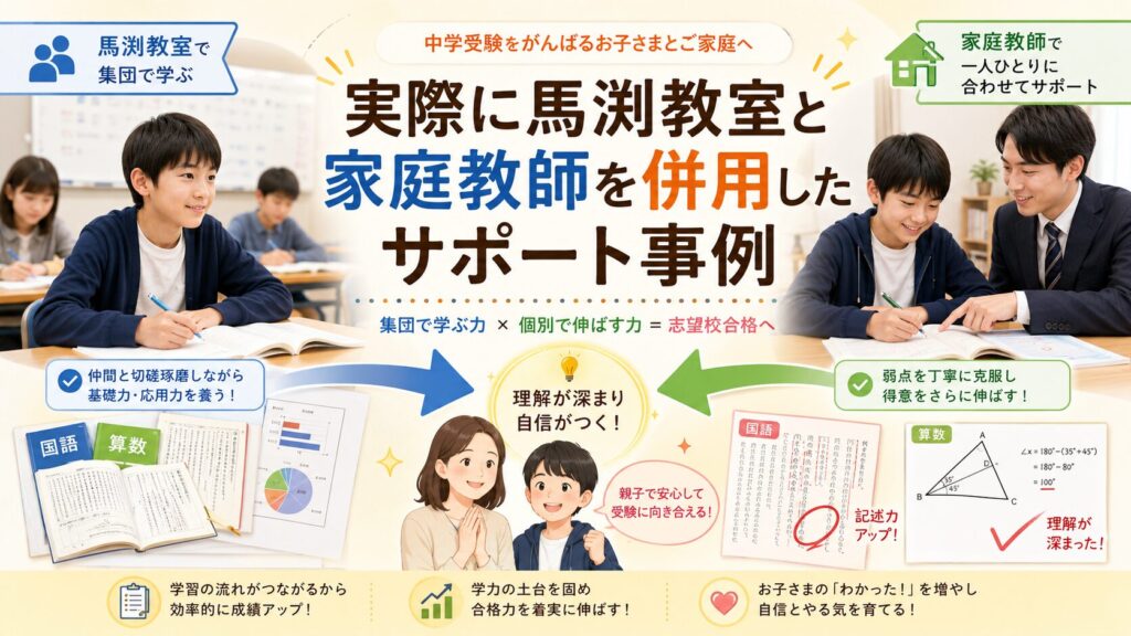 実際に馬渕教室と家庭教師を併用したサポート事例