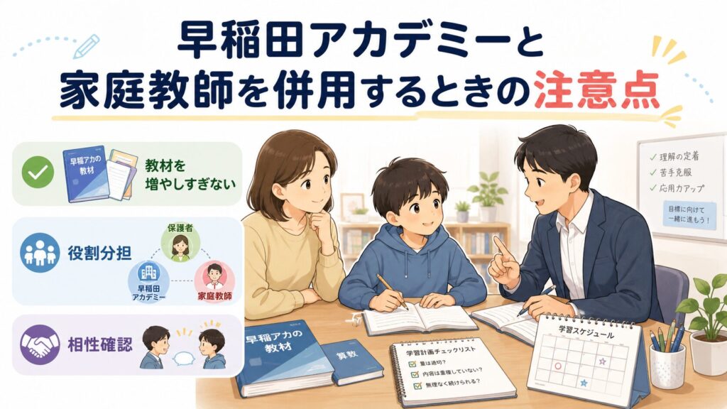 早稲田アカデミーと家庭教師を併用するときの注意点