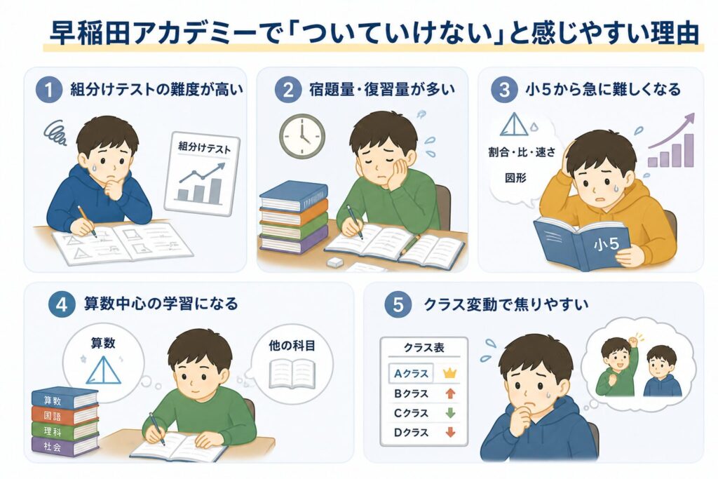 早稲田アカデミーで「ついていけない」と感じやすい理由