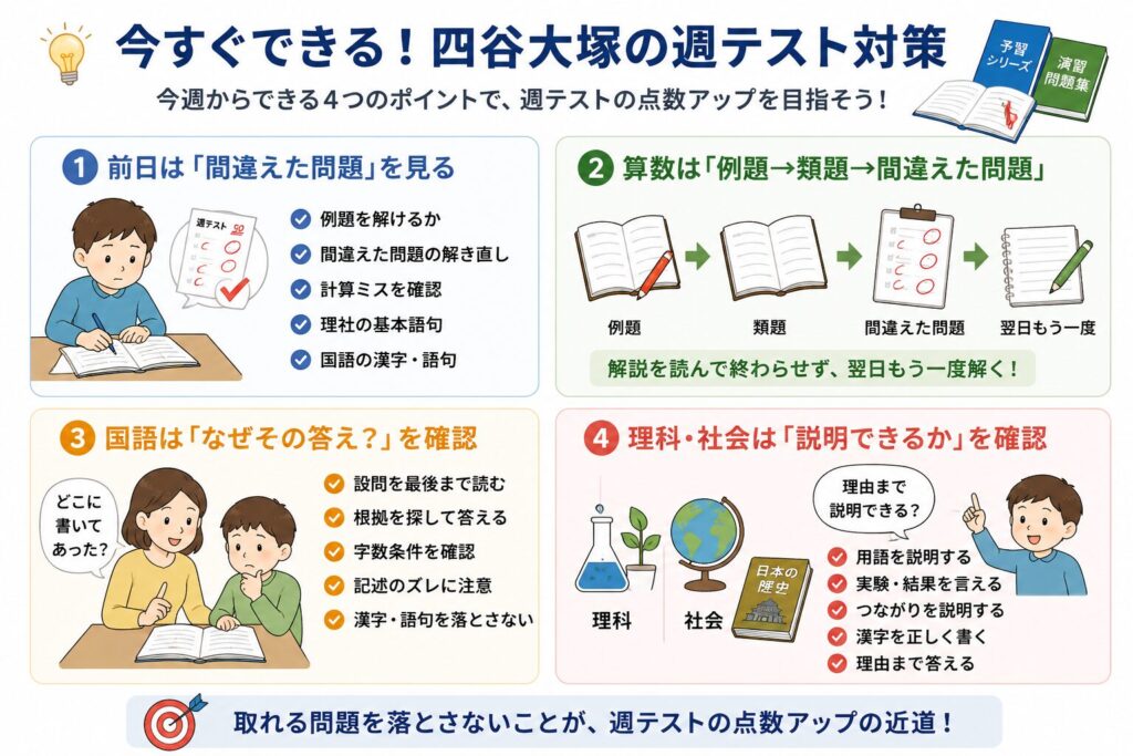 今すぐできる|四谷大塚の週テスト対策