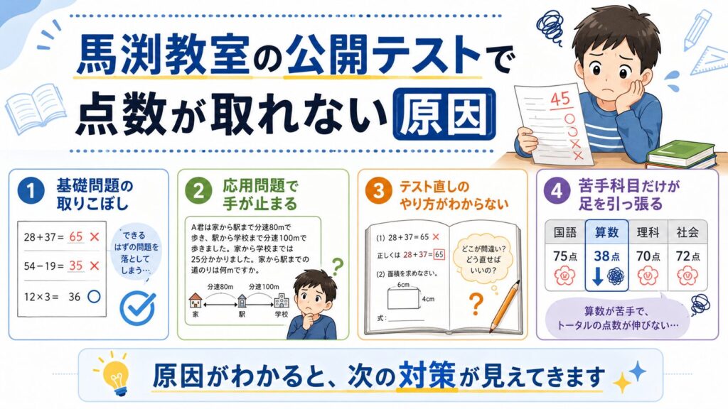 馬渕教室の公開テストで点数が取れない原因