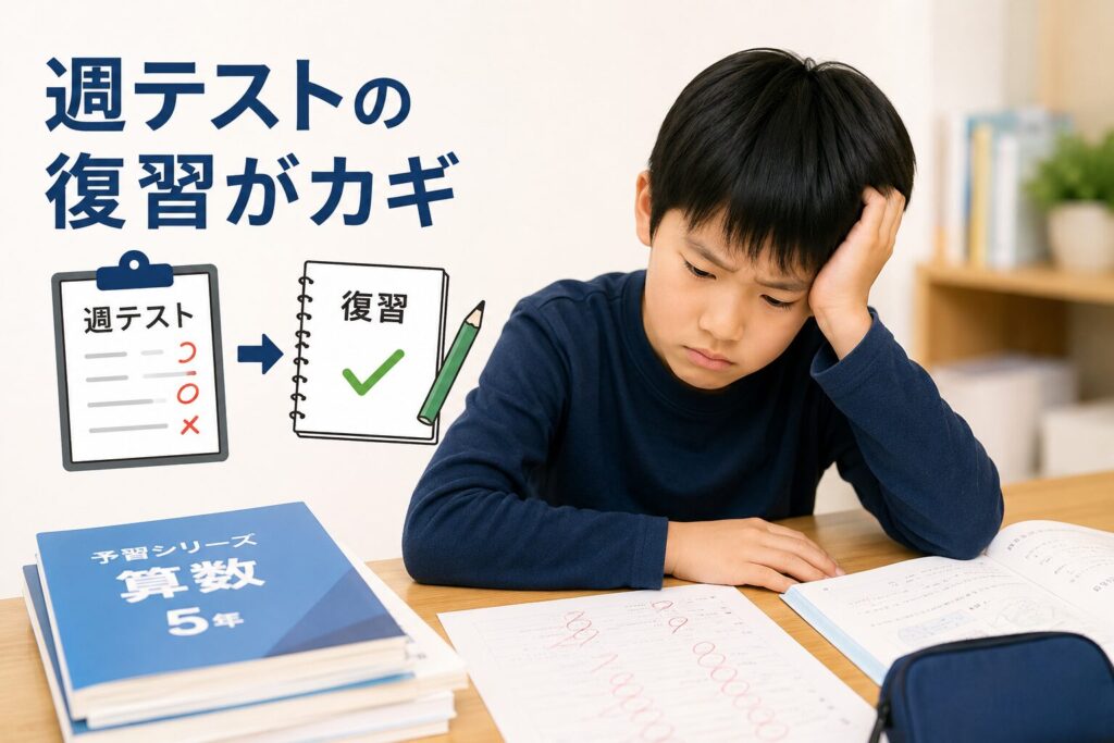 四谷大塚で偏差値が上がらない原因は「週テストの復習不足」が多い