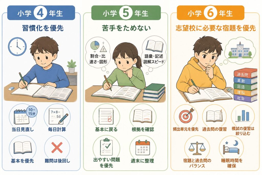【学年別】馬渕教室の宿題が終わらないときの対策