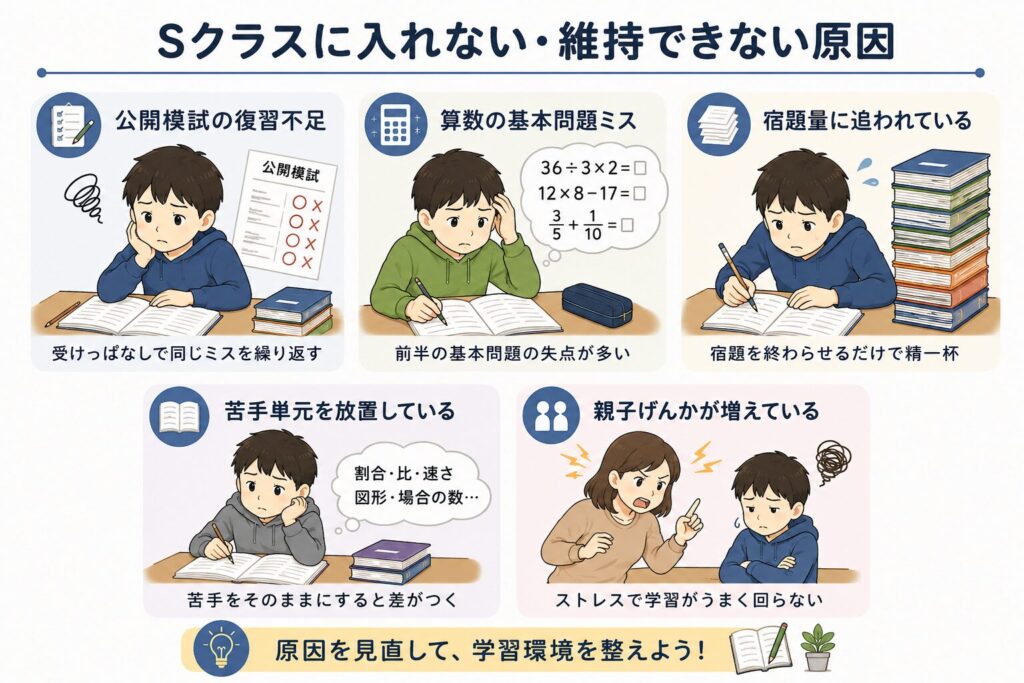 Sクラスに入れない・維持できない原因