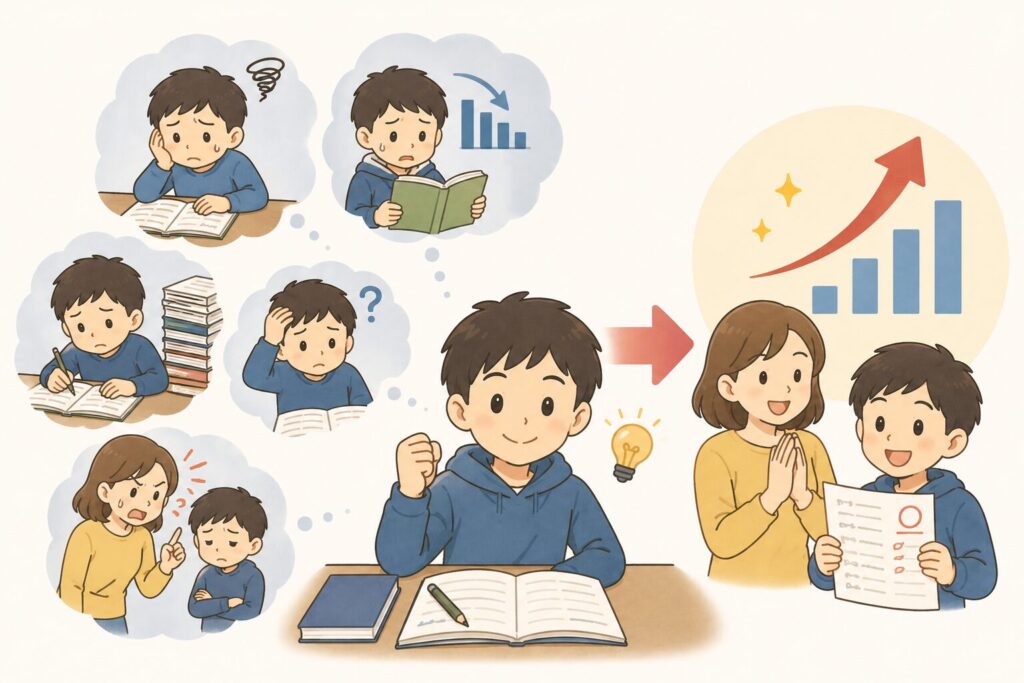 この記事の結論|日能研のクラス落ちは原因を整理すれば立て直せます