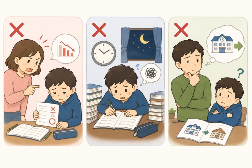 日能研のクラス落ち後にやってはいけないこと