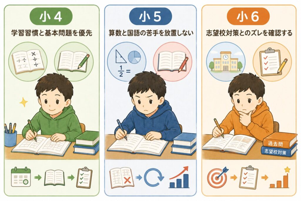 学年別|公開模試の点数が上がらないときの対策