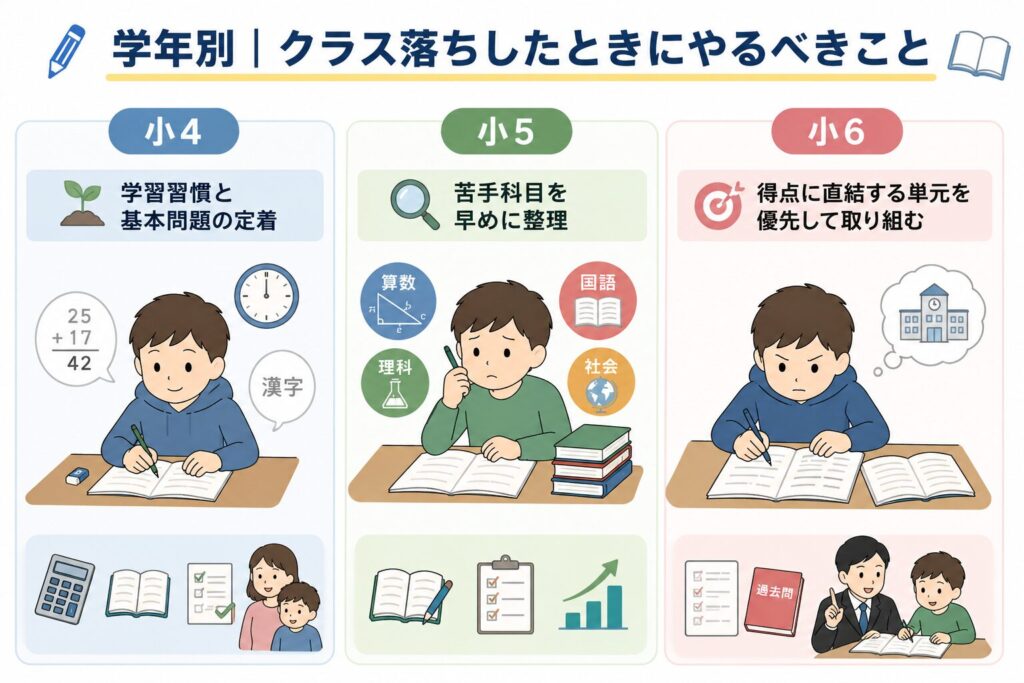 学年別｜クラス落ちしたときにやるべきこと