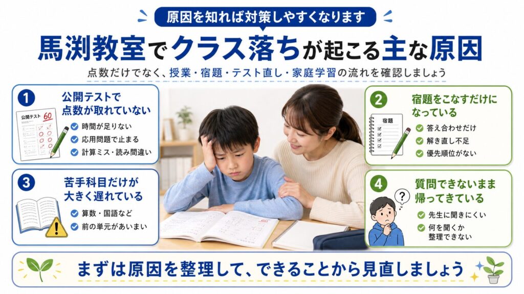 馬渕教室でクラス落ちが起こる主な原因
