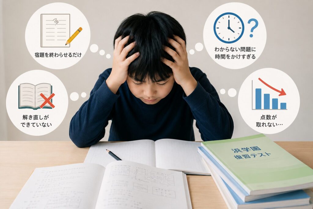 浜学園の復習テストで点が取れない7つの原因
