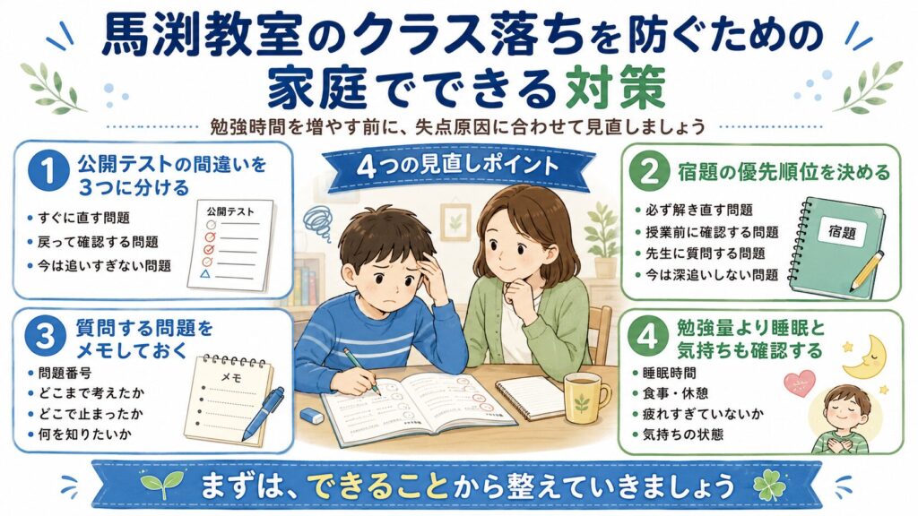 馬渕教室のクラス落ちを防ぐための家庭でできる対策