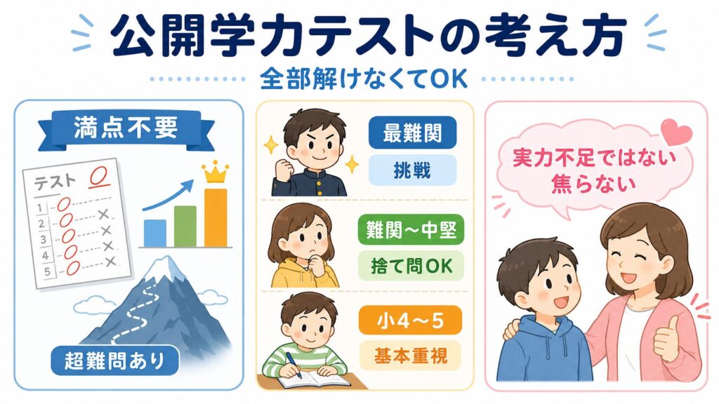大前提｜公開学力テストは「満点を目指すテスト」ではありません