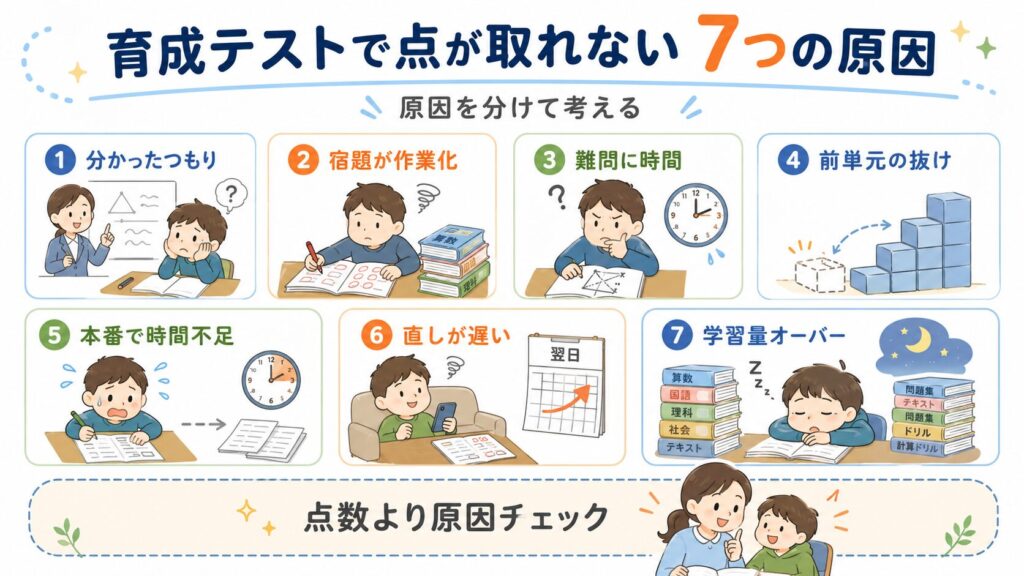 日能研の育成テストで点が取れない7つの原因