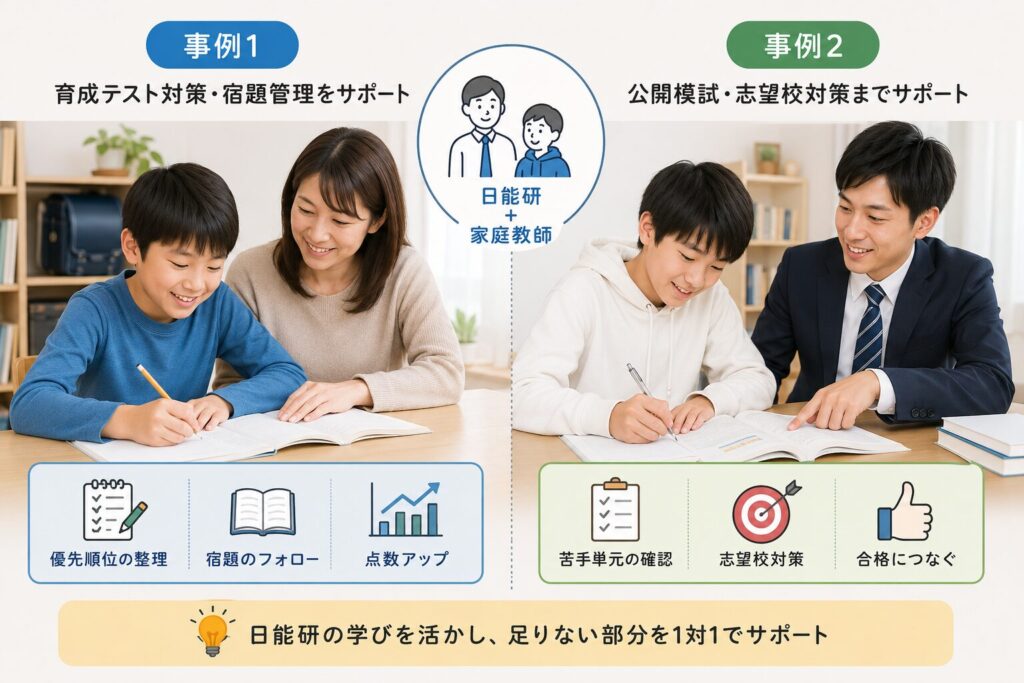 実際に日能研の育成テスト対策を家庭教師で補った事例