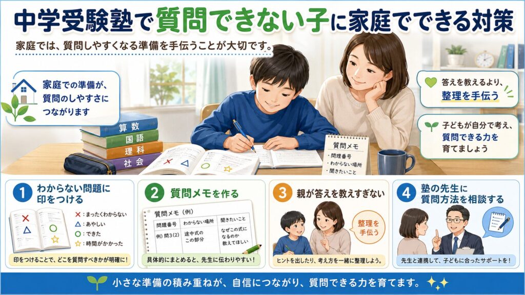 中学受験塾で質問できない子に家庭でできる対策