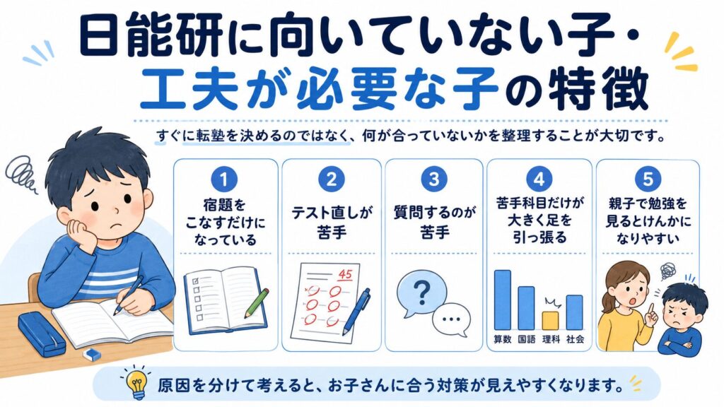 日能研に向いていない子・工夫が必要な子の特徴