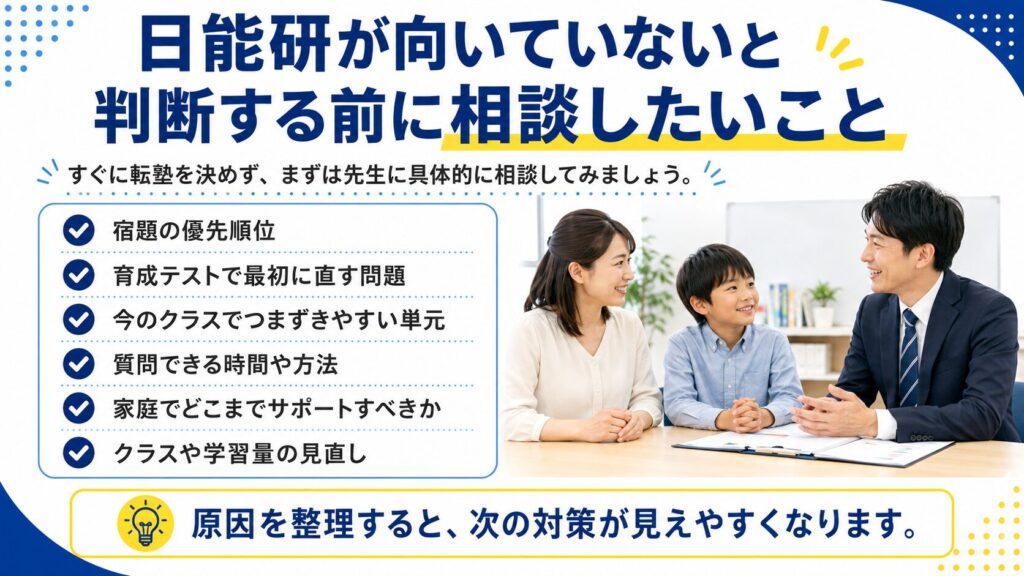 日能研が向いていないと判断する前に相談したいこと