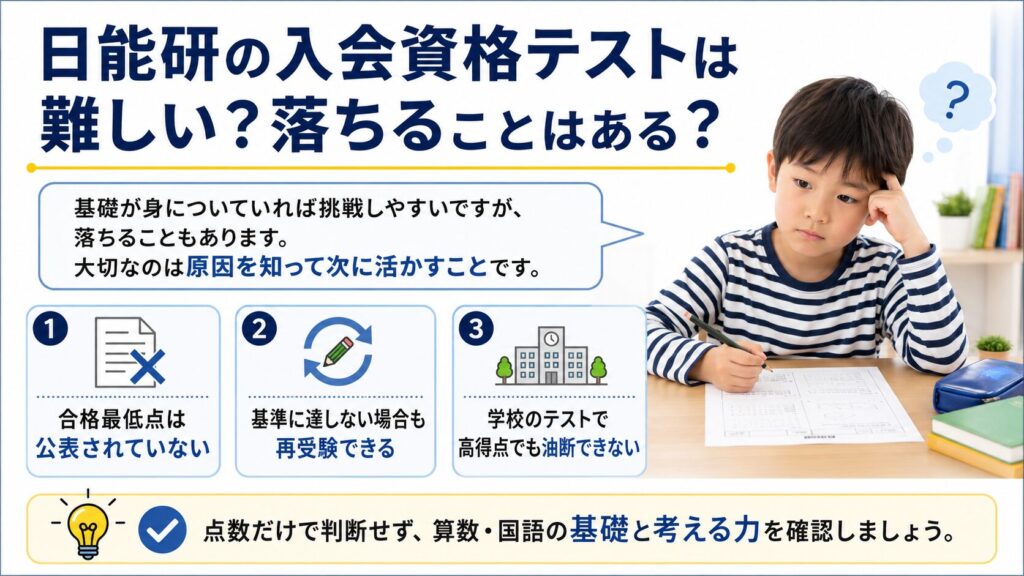 日能研の入会資格テストは難しい？落ちることはある？