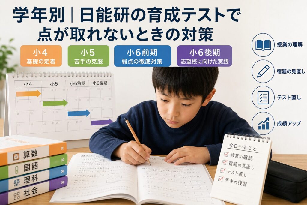 学年別｜日能研の育成テストで点が取れないときの対策