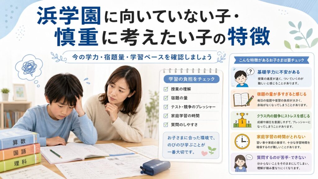 浜学園に向いていない子・慎重に考えたい子の特徴