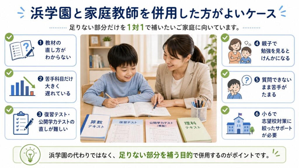 浜学園と家庭教師を併用した方がよいケース