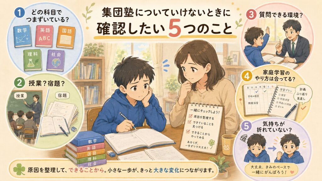 集団塾についていけないときに確認したい5つのこと