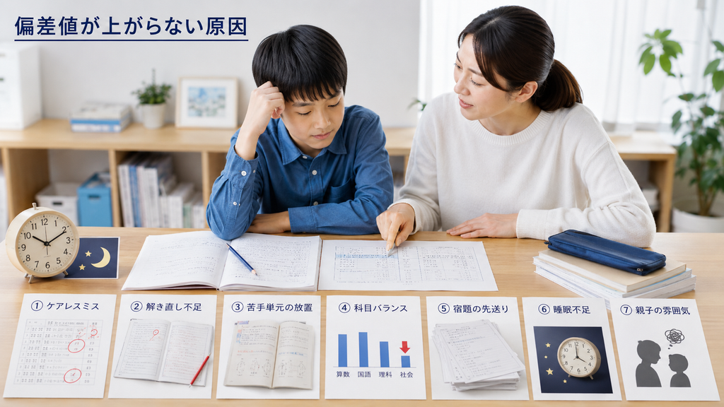 日能研で偏差値が上がらない7つの原因